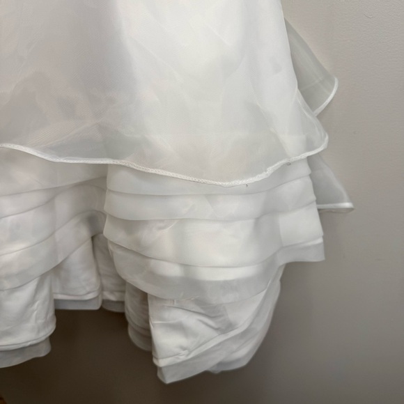 Cocktail Gown Wedding Short Tutu Floral Lace Tiered Organza Size XS - Picture 10 of 16